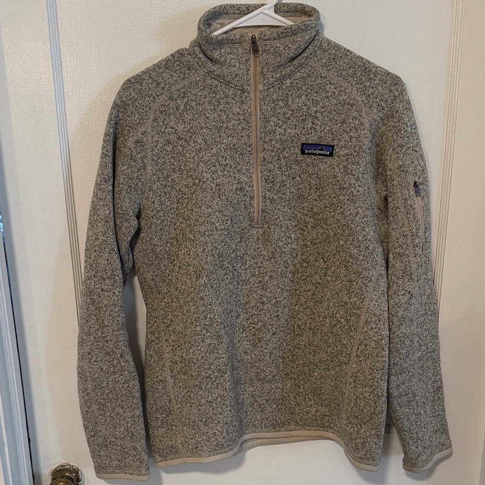 Patagonia Women's Zip-Up Sweater in beige